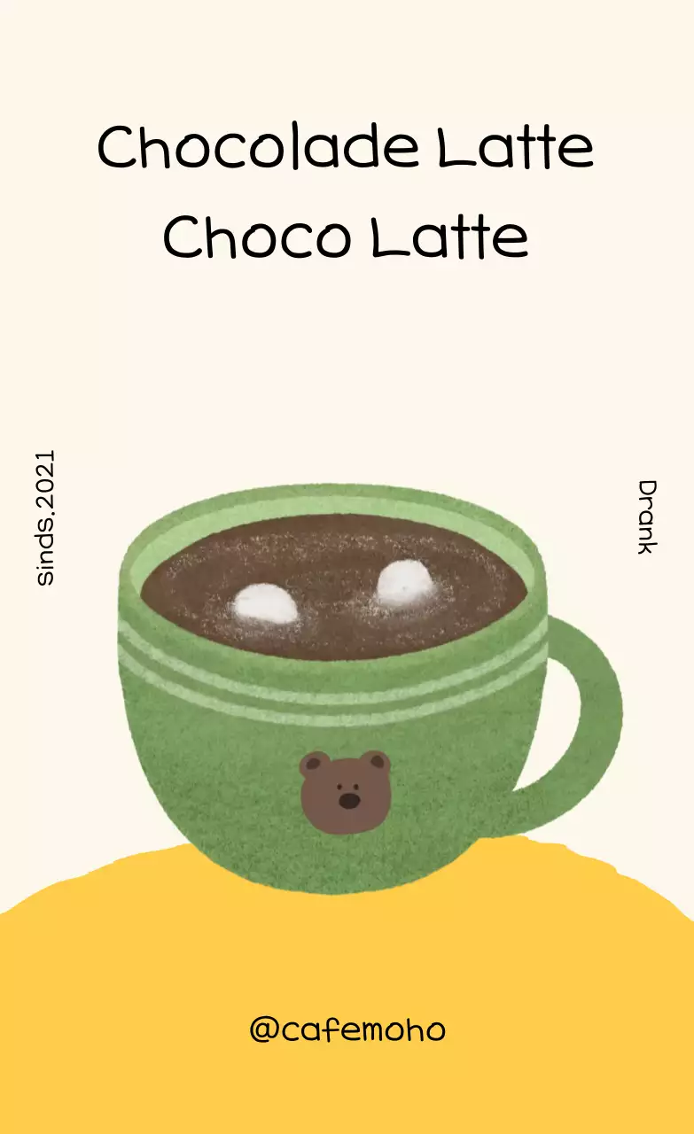 Groen schattig drankmenu