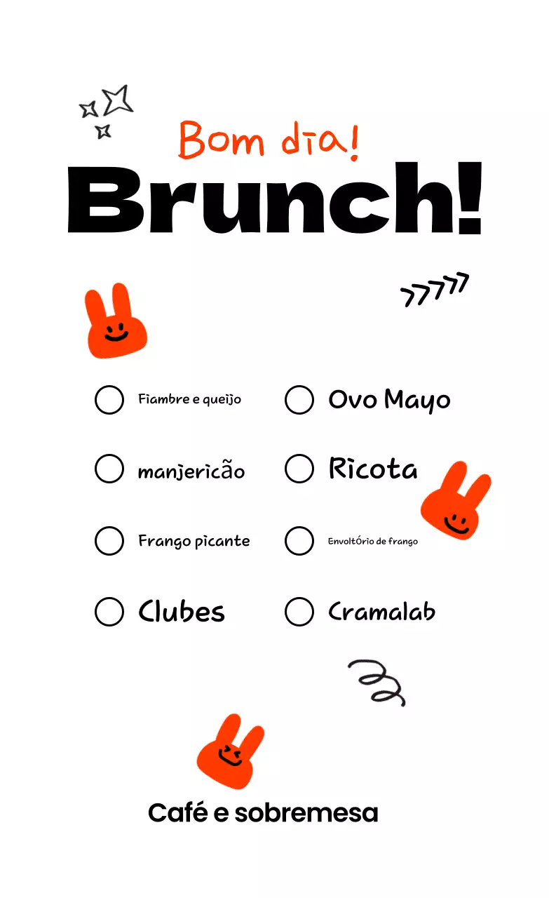 Cardápio de Brunch Orange Kitsch