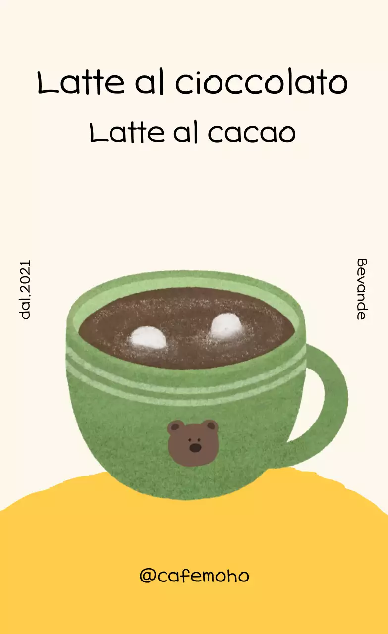 Menù di bevande carine e verdi