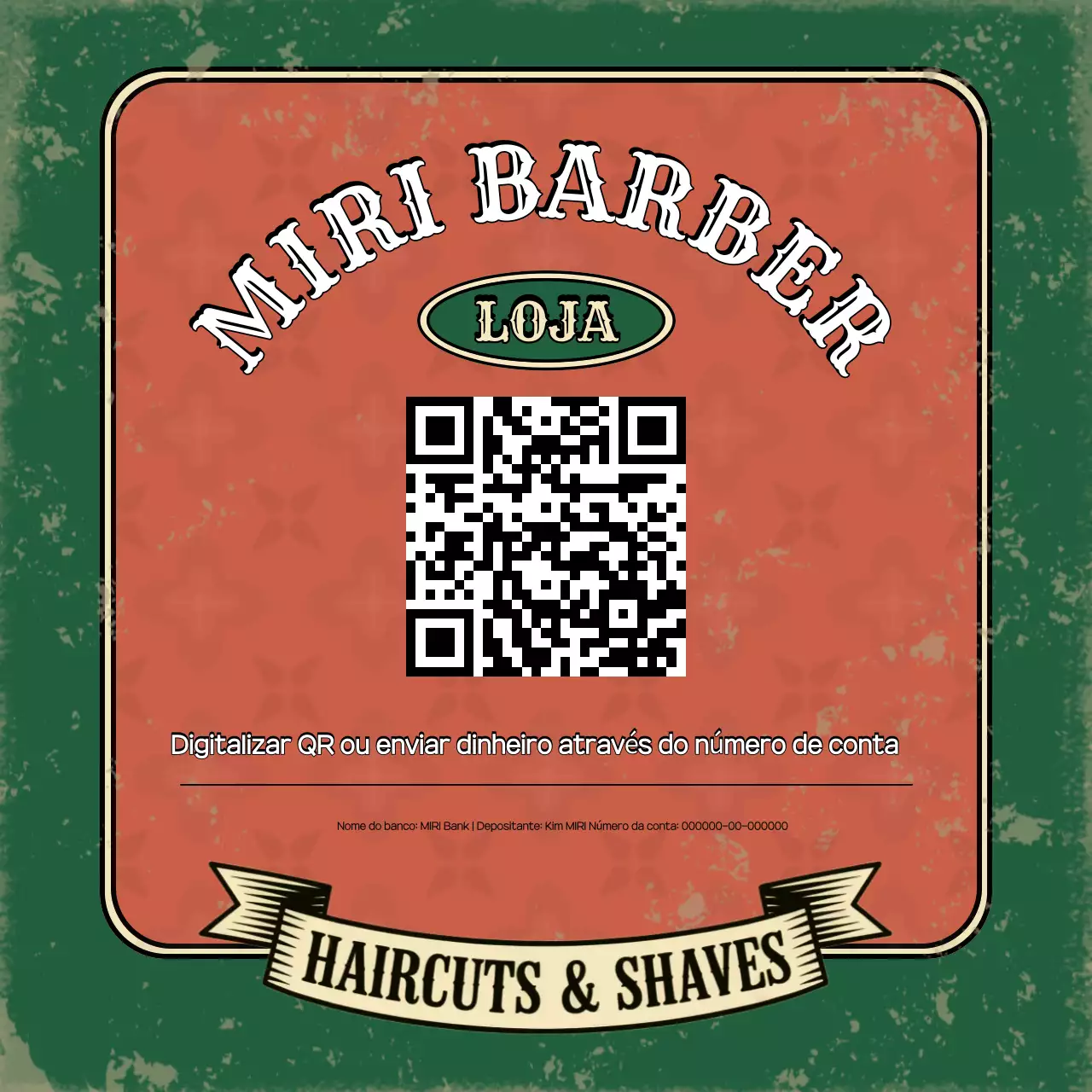 Guia de barbearia vintage verde