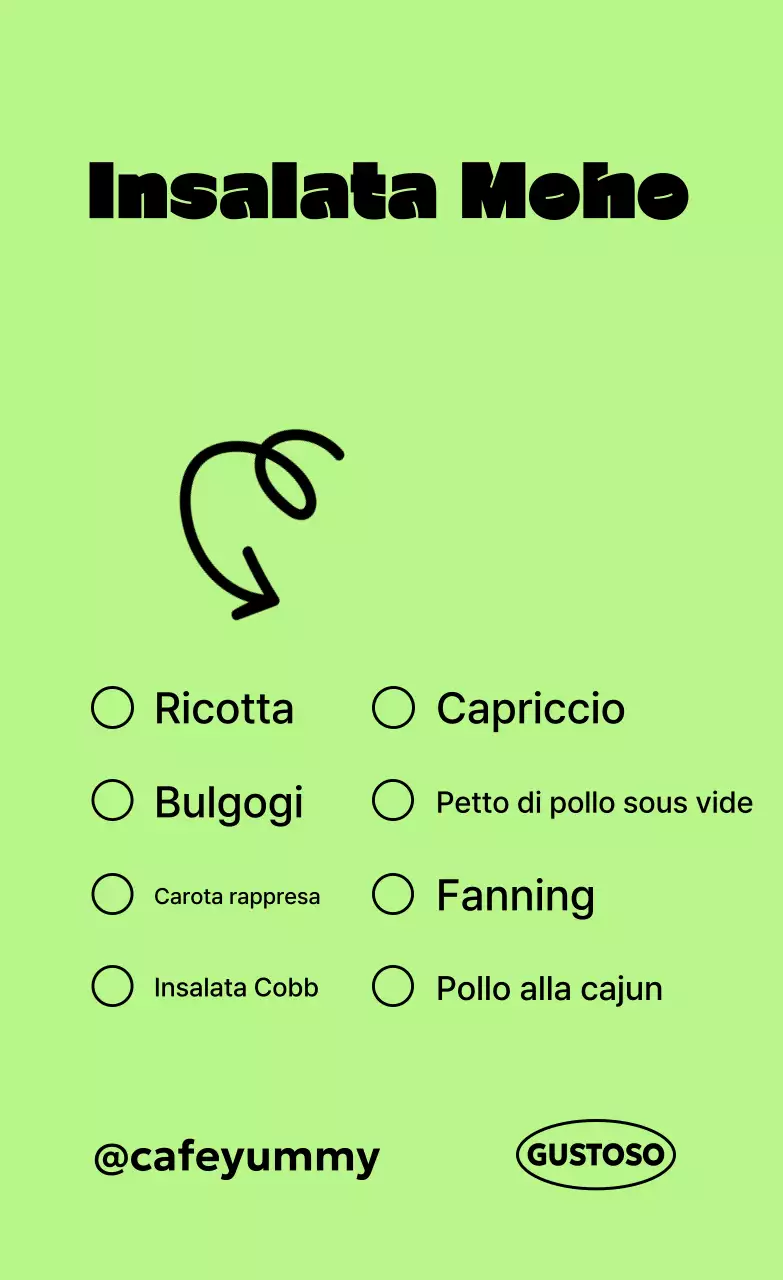 Menù Green Pop Food