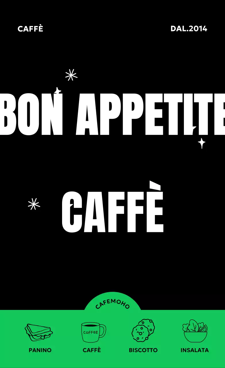 Pubblicità del caffè moderno nero