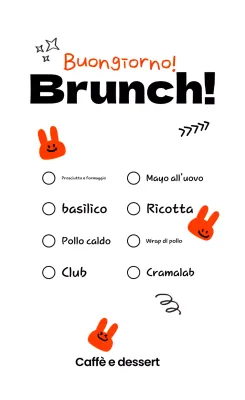 Menù del brunch Orange Kitsch