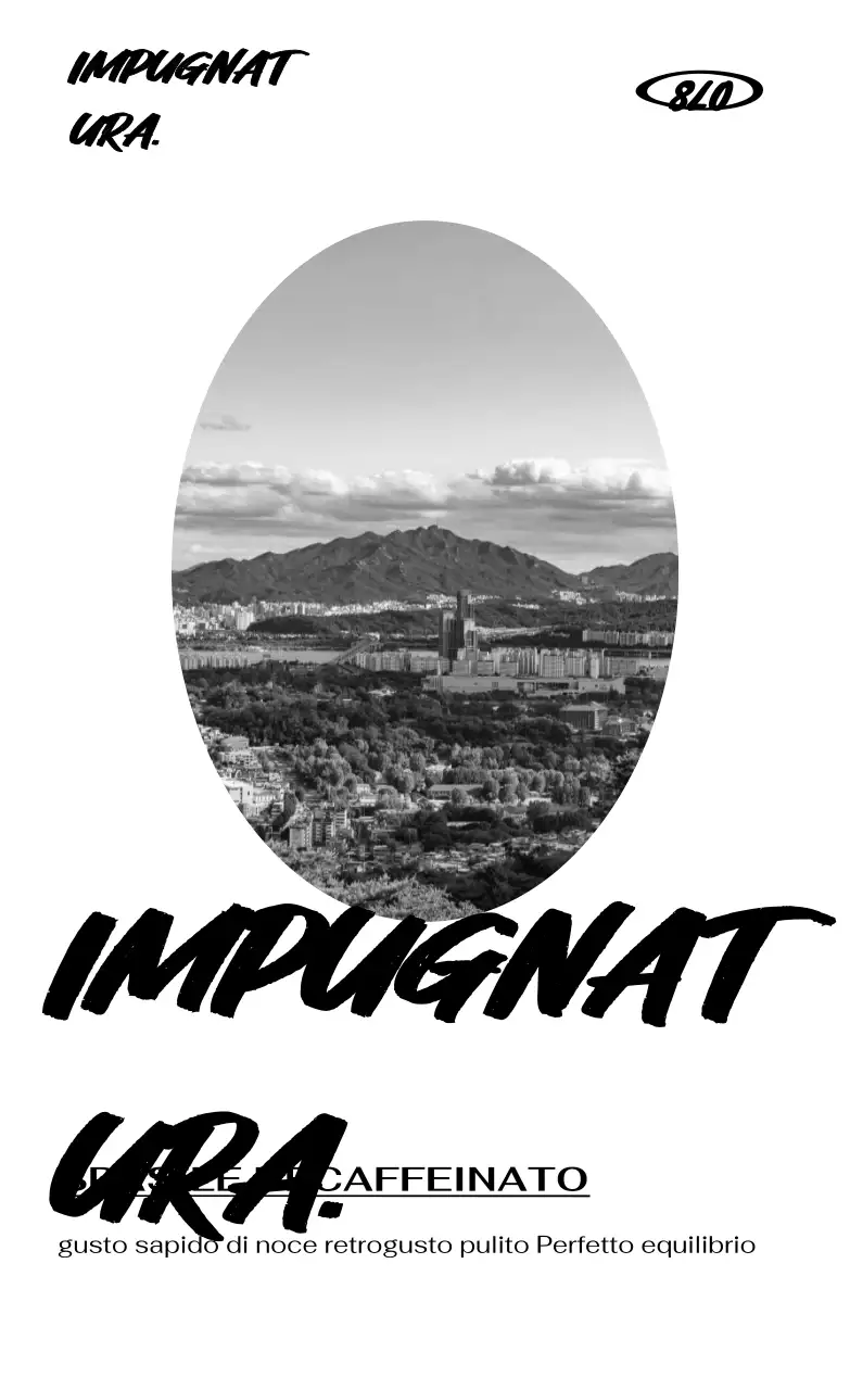 Pubblicità moderna in bianco e nero del caffè