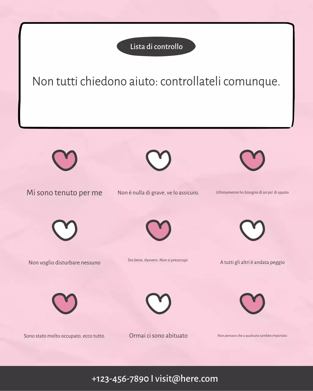 Post con la lista di controllo minima per la salute mentale rosa