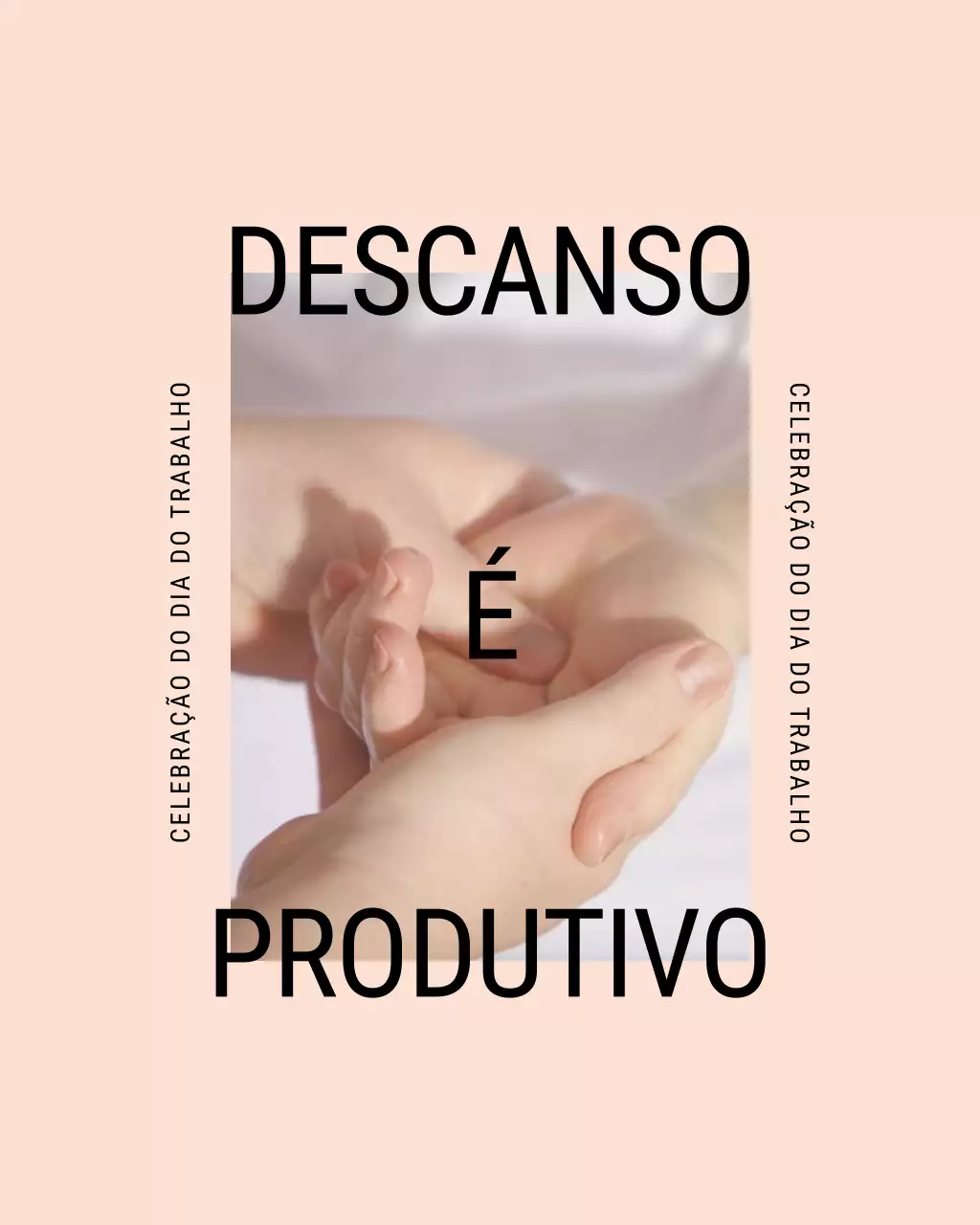 Mensagens motivacionais de bem-estar para o Dia do Trabalho moderno em bege e verde - postagem no Instagram