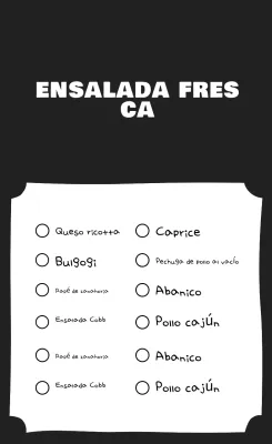 Anuncio de tablero de menú simple negro