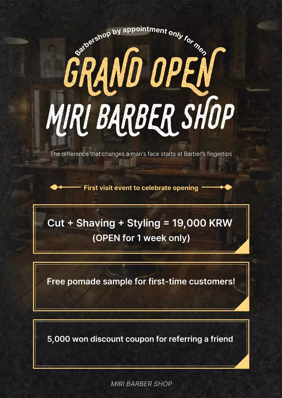 Black Vintage Barbershop Opening Event