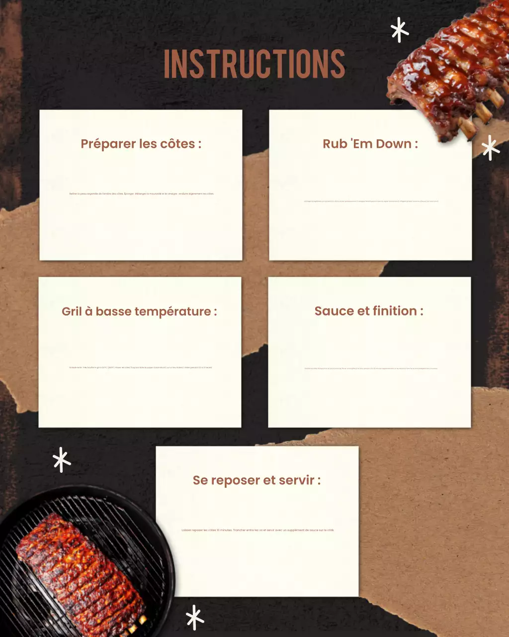 Recette de côtes levées rustiques grillées brunes (publication Instagram)