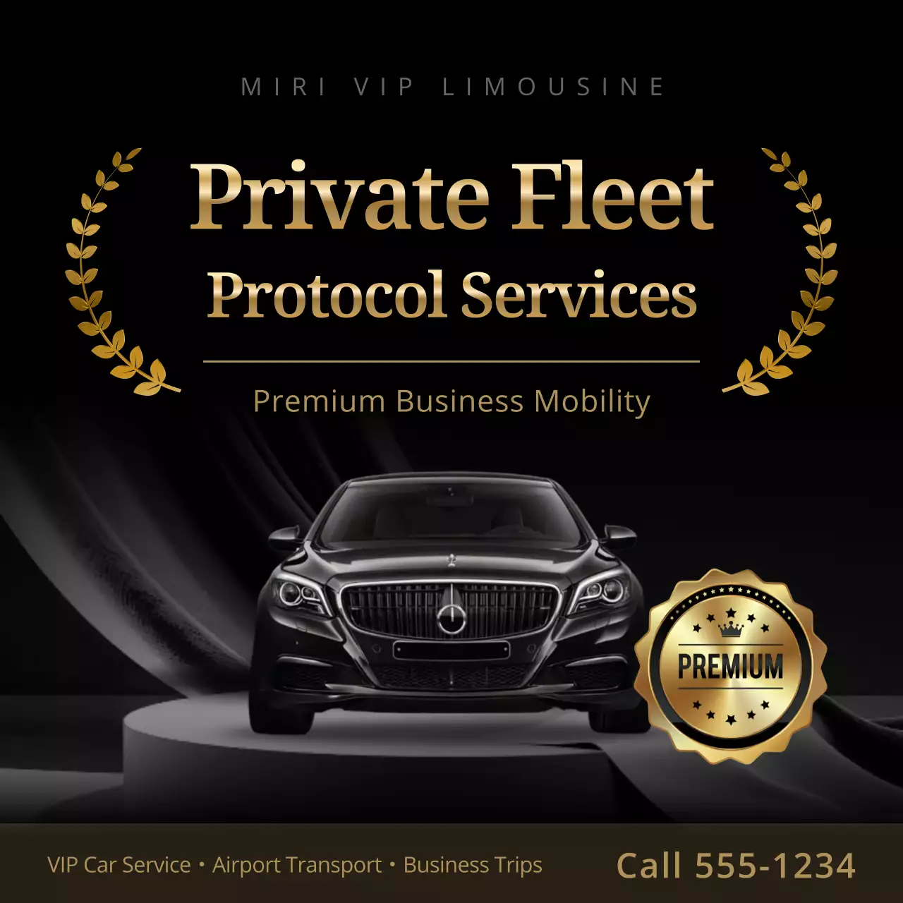 black luxury limousine advertisement