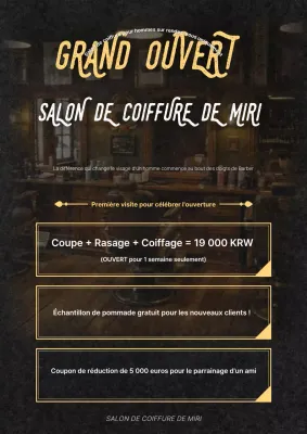 Événement d'ouverture du salon de coiffure Black Vintage