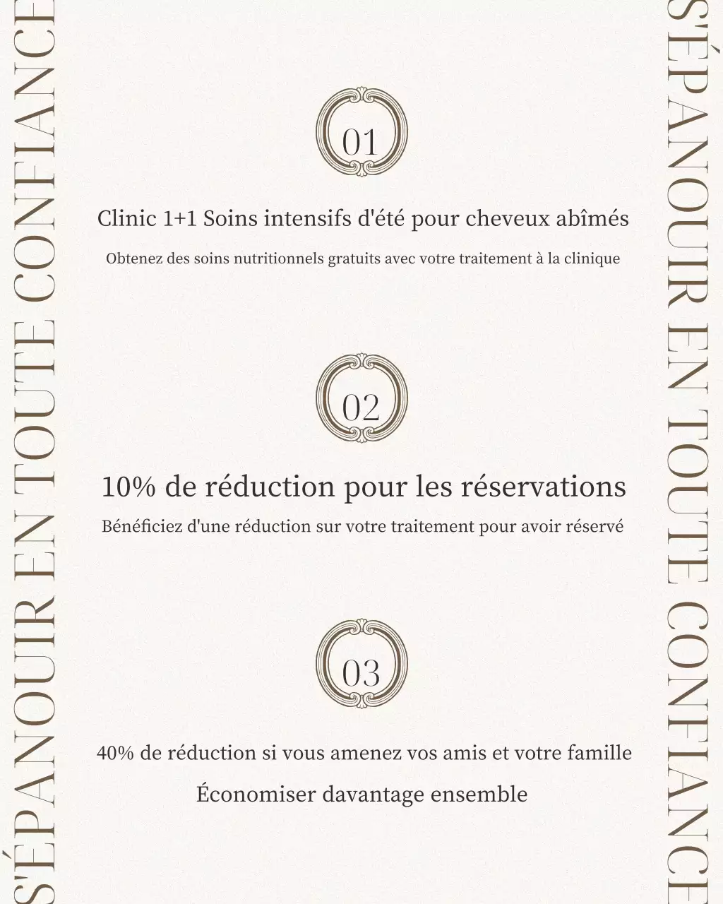 Promotion d'un salon de coiffure moderne beige