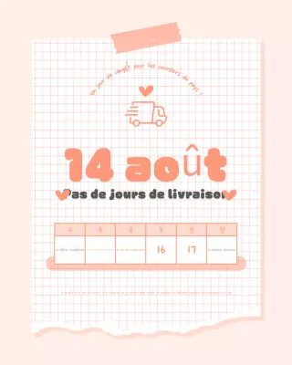 Avis de calendrier de livraison simple d'Orange