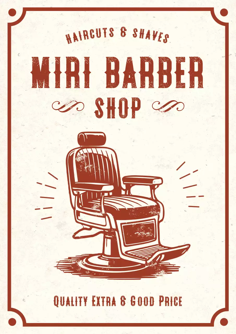 Propaganda de barbearia vintage marrom