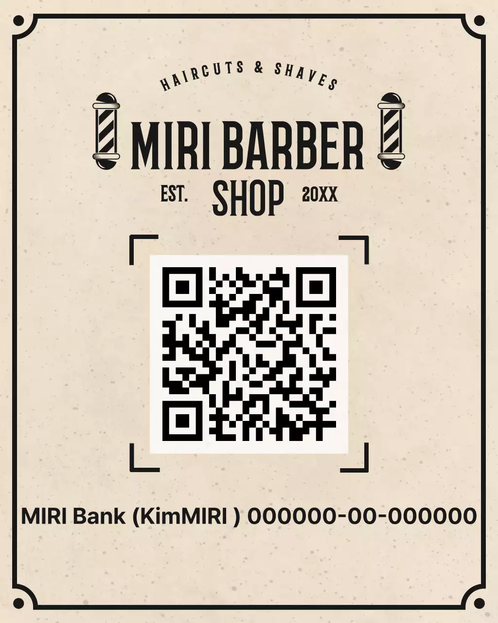 Beige Vintage Barbershop Business Card