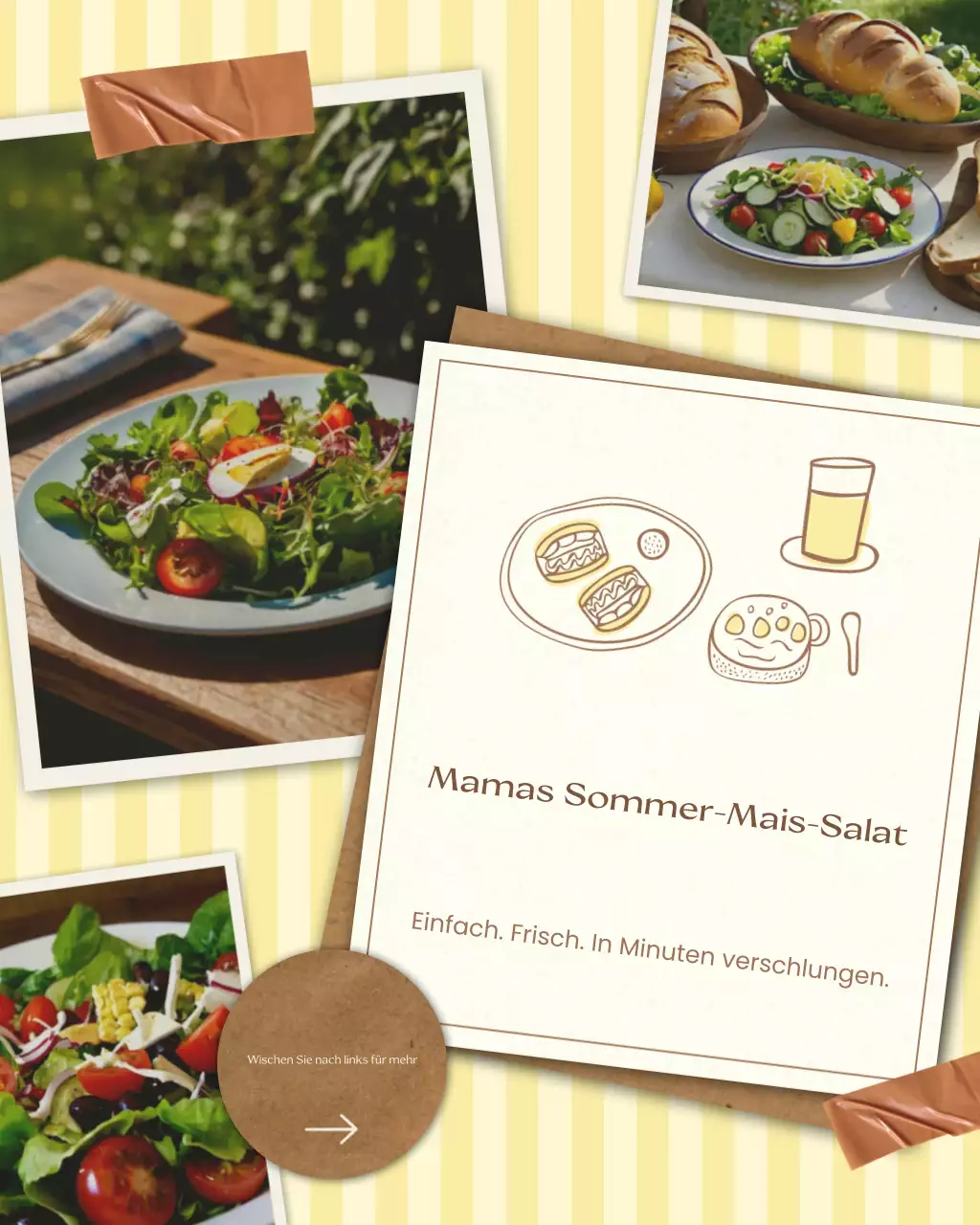 Instagram-Beitrag zum Rezept für einen beigen rustikalen Salat