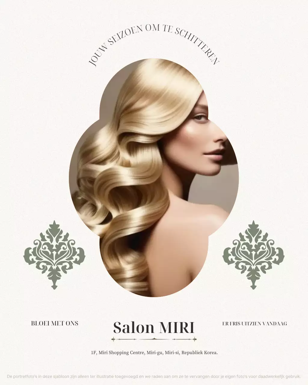 Beige moderne kapsalon promotie