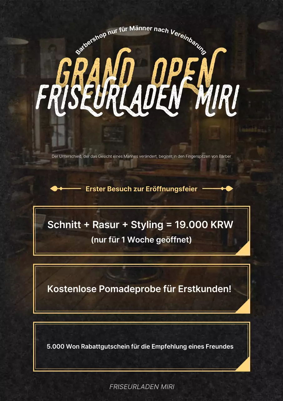 Black Vintage Barbershop Eröffnungsveranstaltung