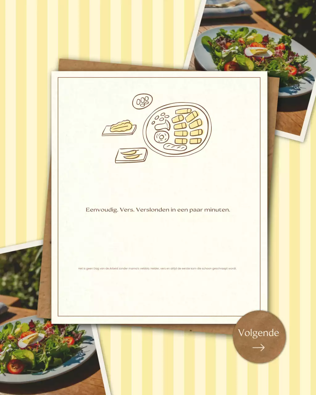 Instagram-bericht met recept voor beige rustieke salade