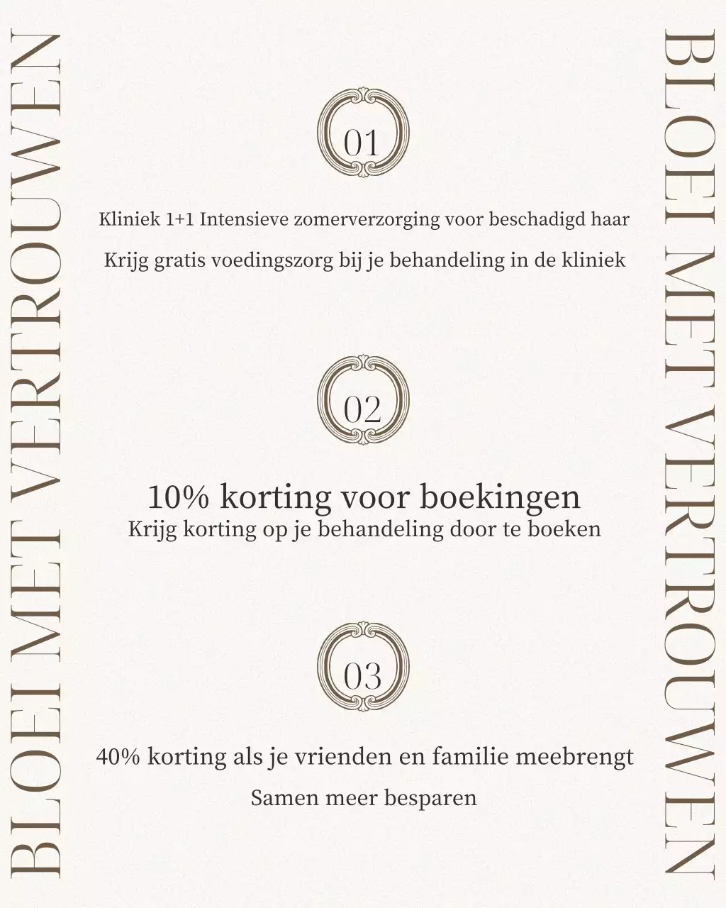 Beige moderne kapsalon promotie