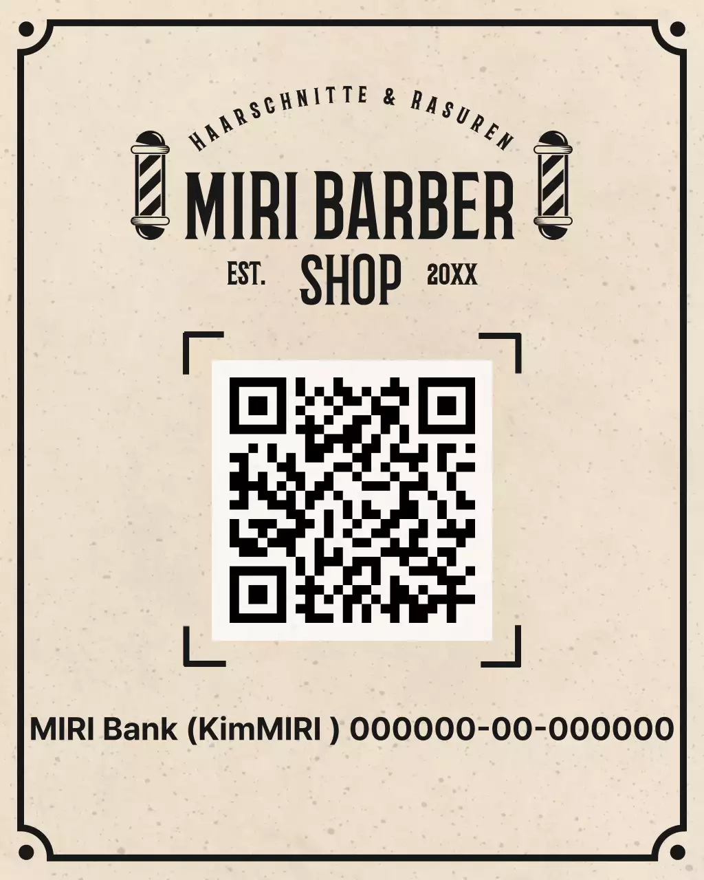 Beige Vintage Friseursalon-Visitenkarte