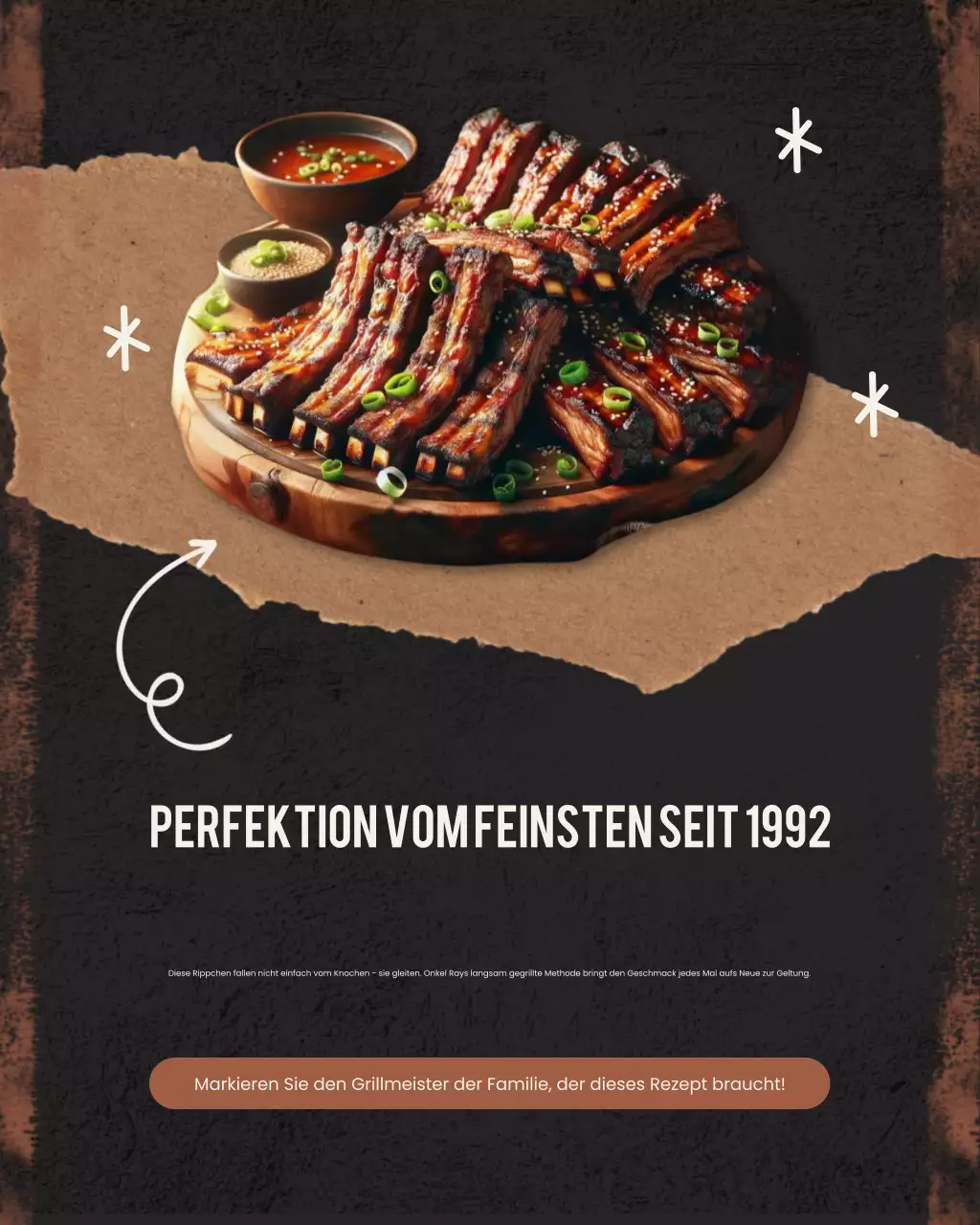 Rezept für braune rustikale gegrillte Rippchen auf Instagram
