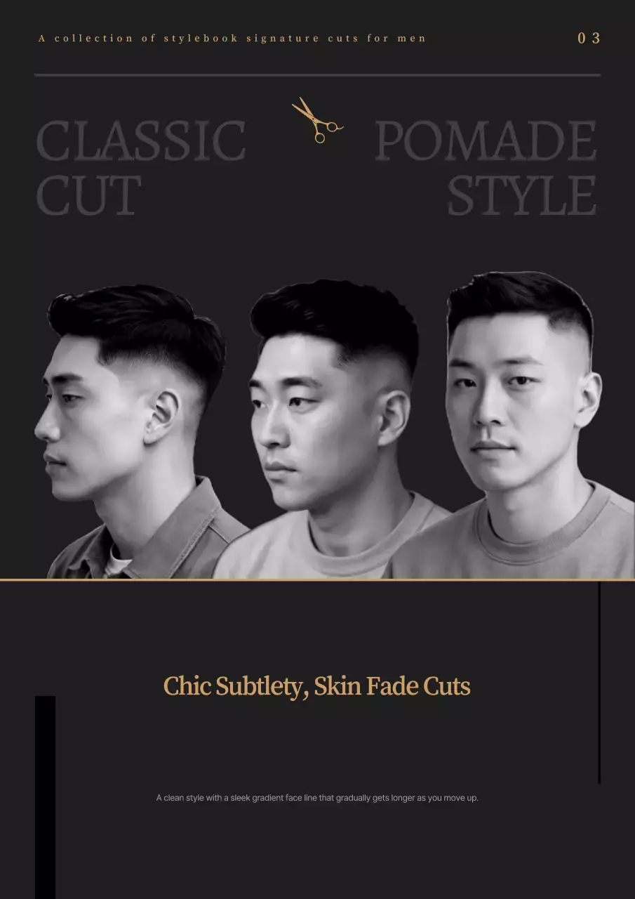 Quảng cáo kiểu tóc đơn giản đen trắng