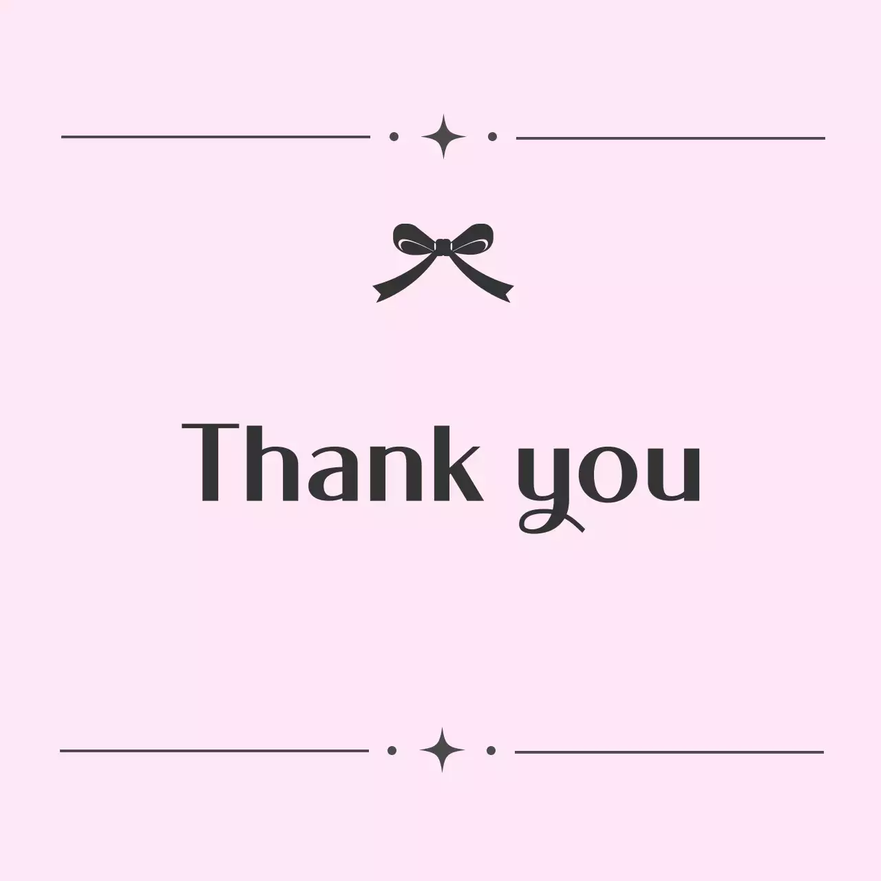 Pink Simple Thank You Greeting