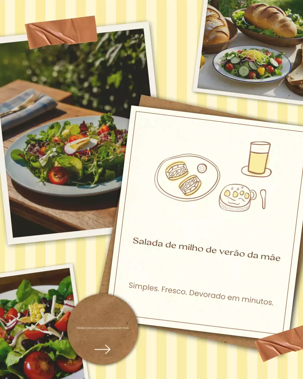 Receita de Salada Rústica Bege - Postagem no Instagram