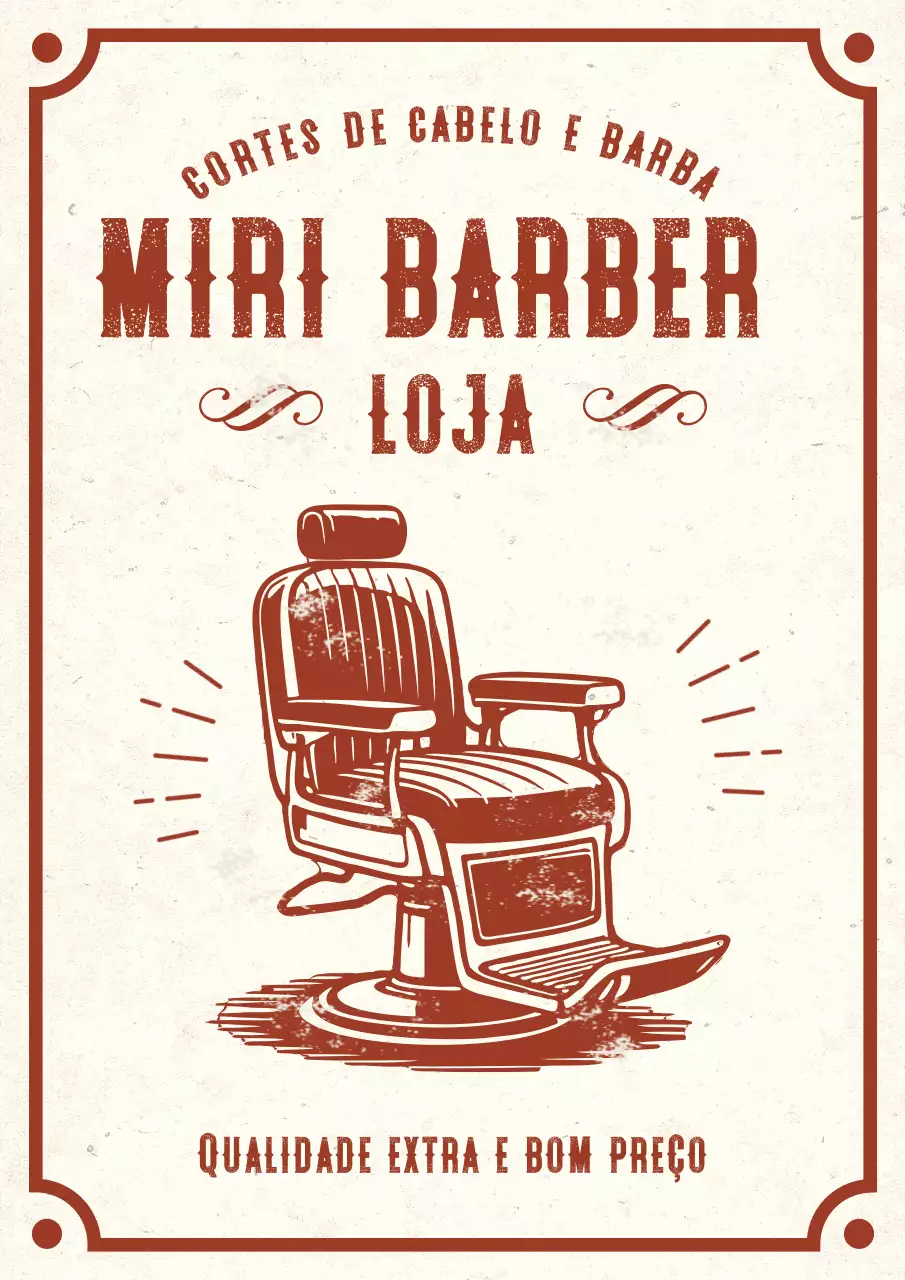 Propaganda de barbearia vintage marrom