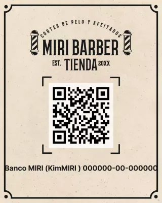 Tarjeta de visita de barbería vintage beige
