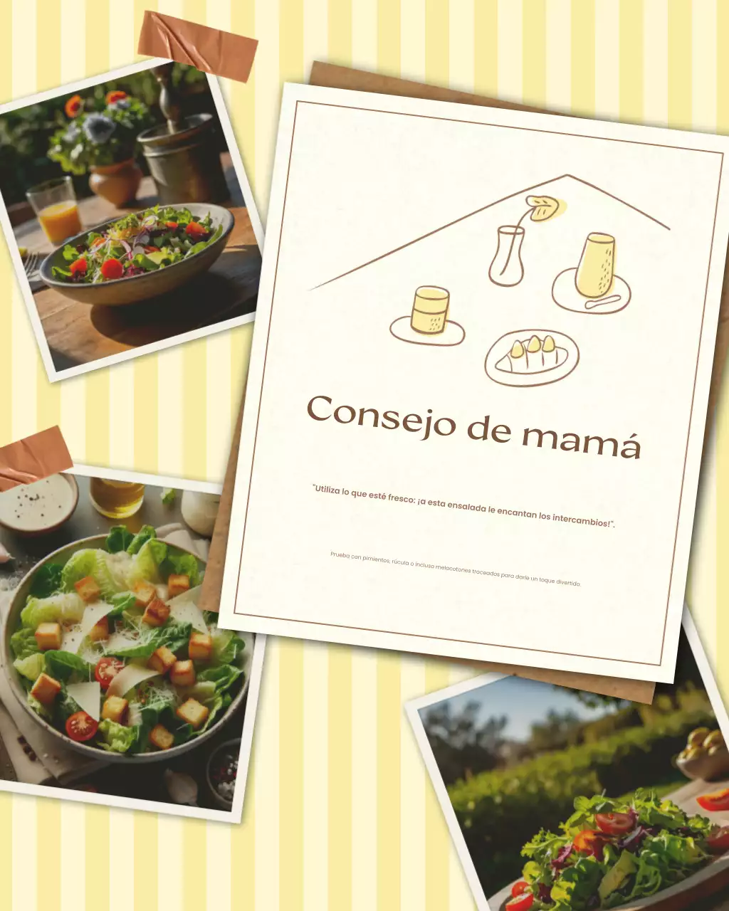 Receta de ensalada rústica beige en Instagram