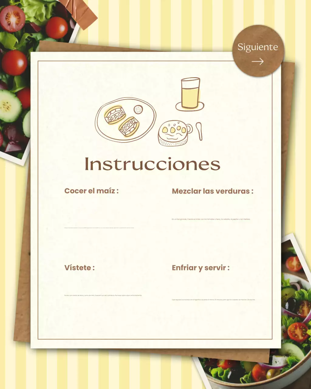 Receta de ensalada rústica beige en Instagram