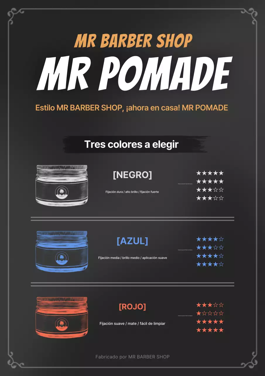 Anuncio de peinado moderno negro