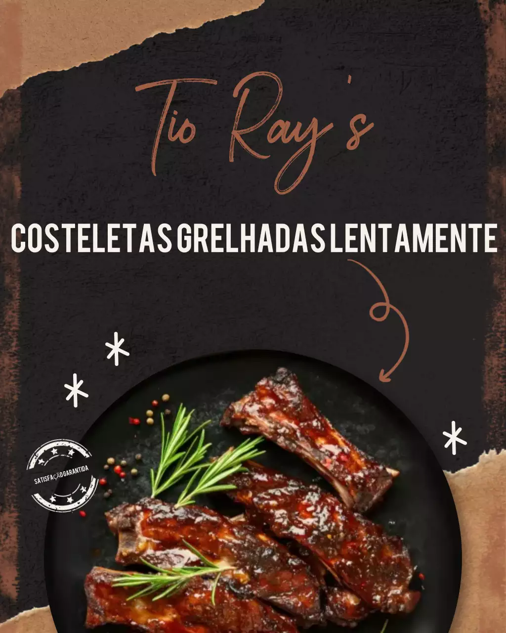 Receita de Costela Grelhada Rústica Marrom - Postagem no Instagram