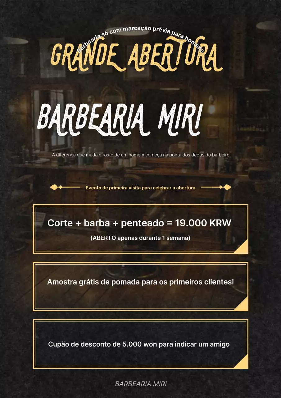 Evento de inauguração da Black Vintage Barbershop