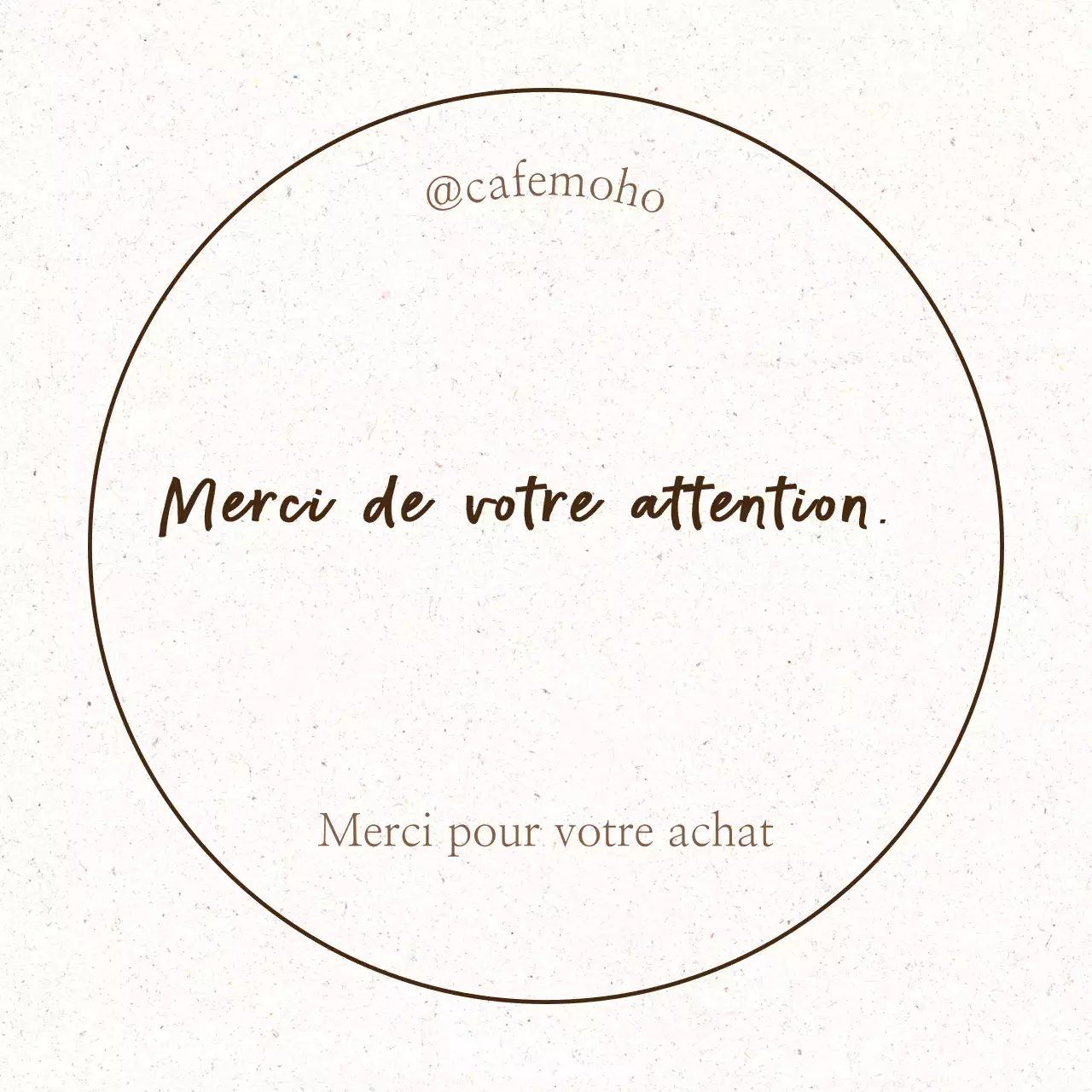 Message de remerciement simple et marron