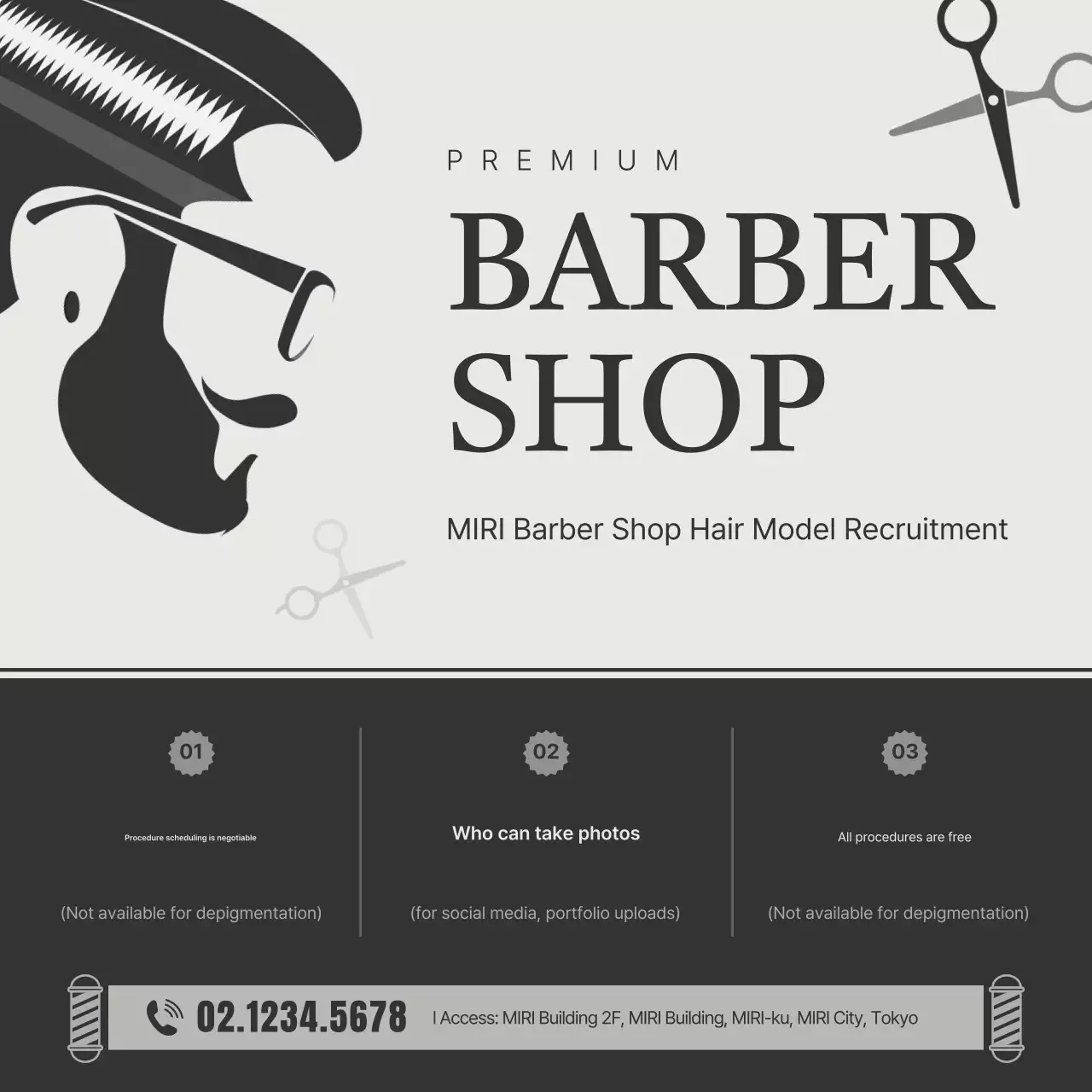 Black Modern Hair Model Recruitment Promotion