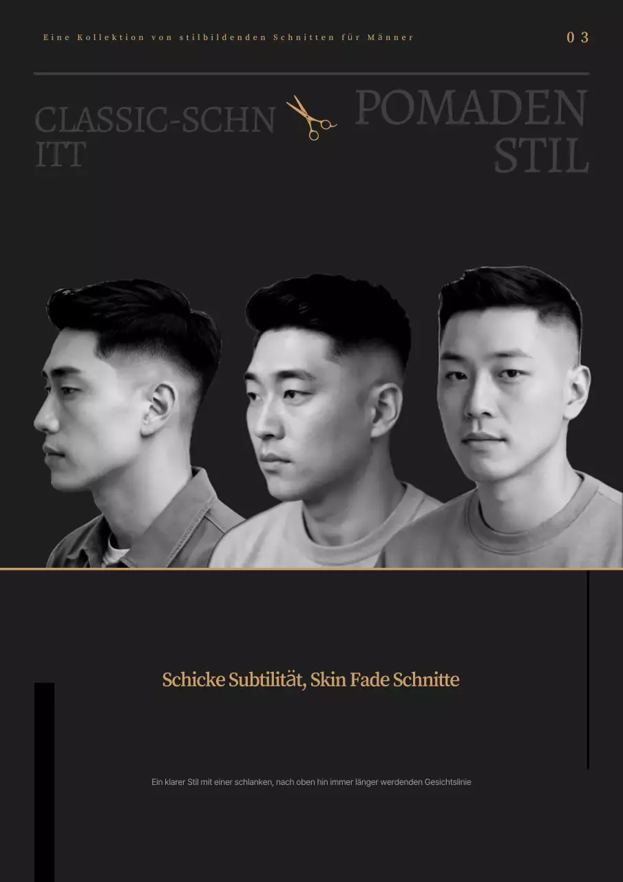 Schwarz-weiße Werbung für einfache Frisuren