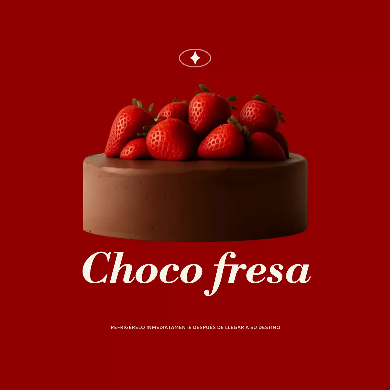 Anuncio de postre moderno rojo