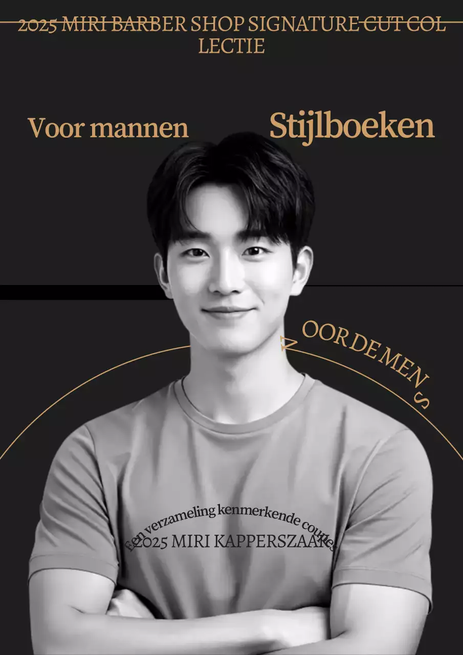 Advertentie voor zwart-wit eenvoudig kapsel