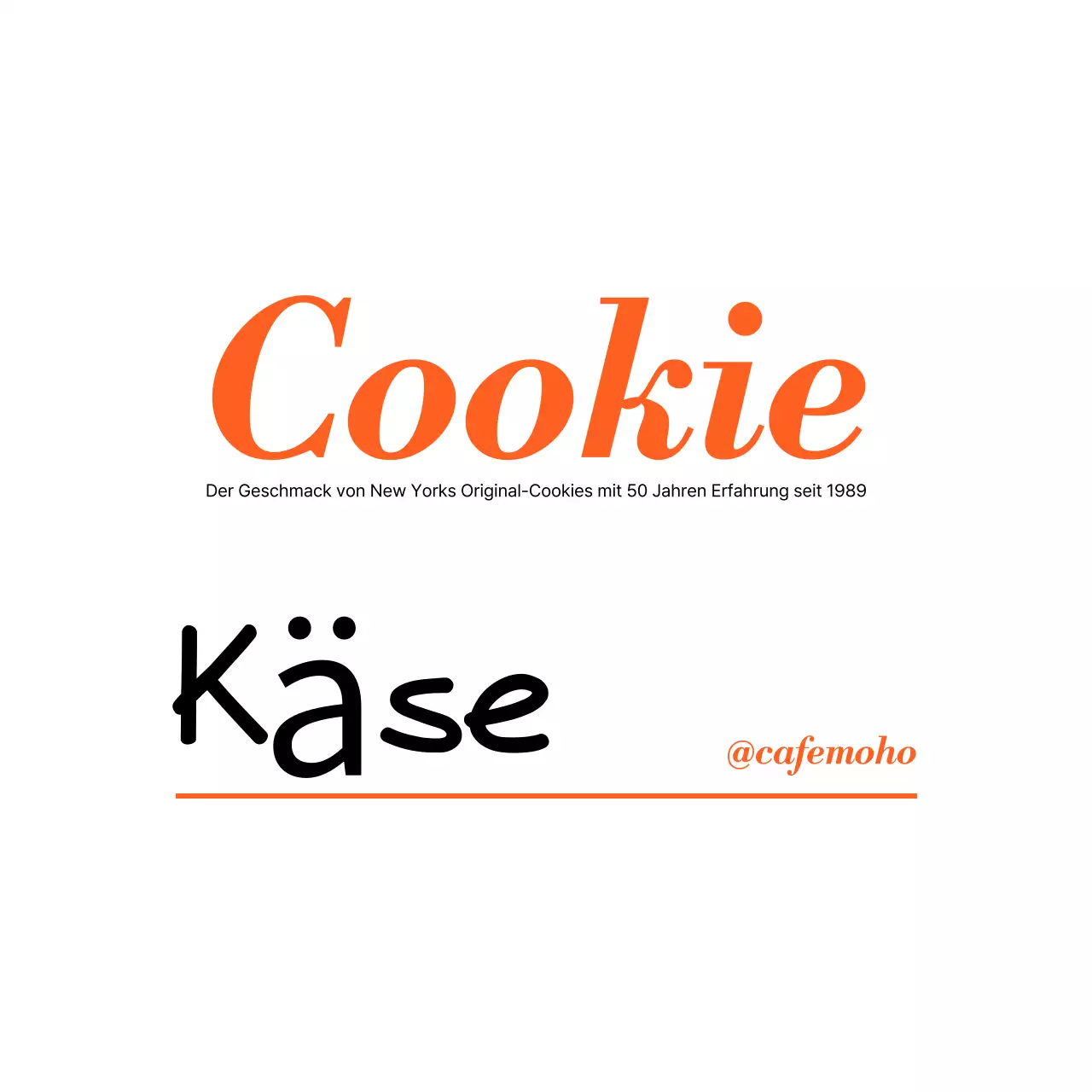 Orangefarbene moderne Dessertwerbung