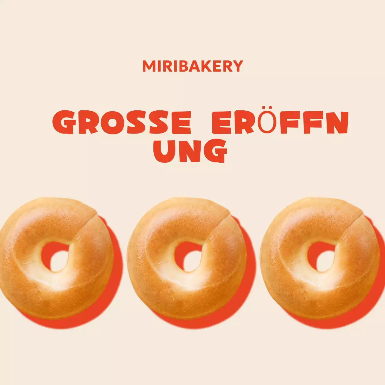 Beige Retro-Bäckerei eröffnet