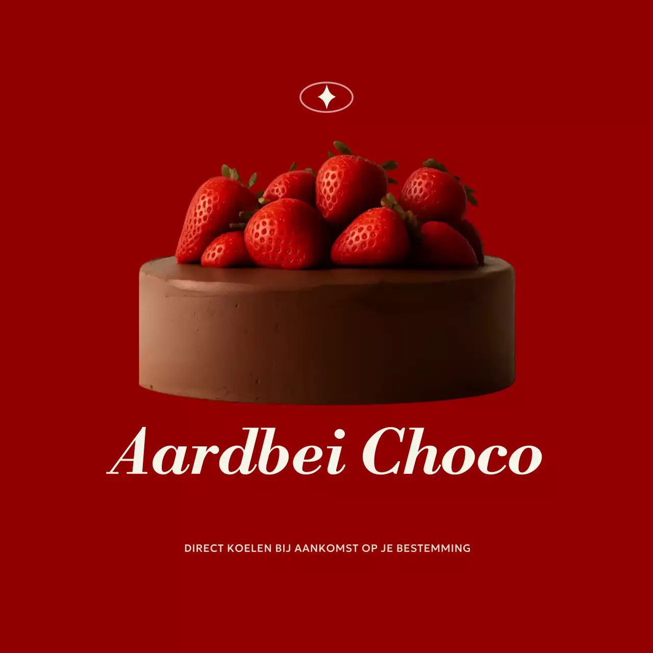 Advertentie voor rood modern dessert