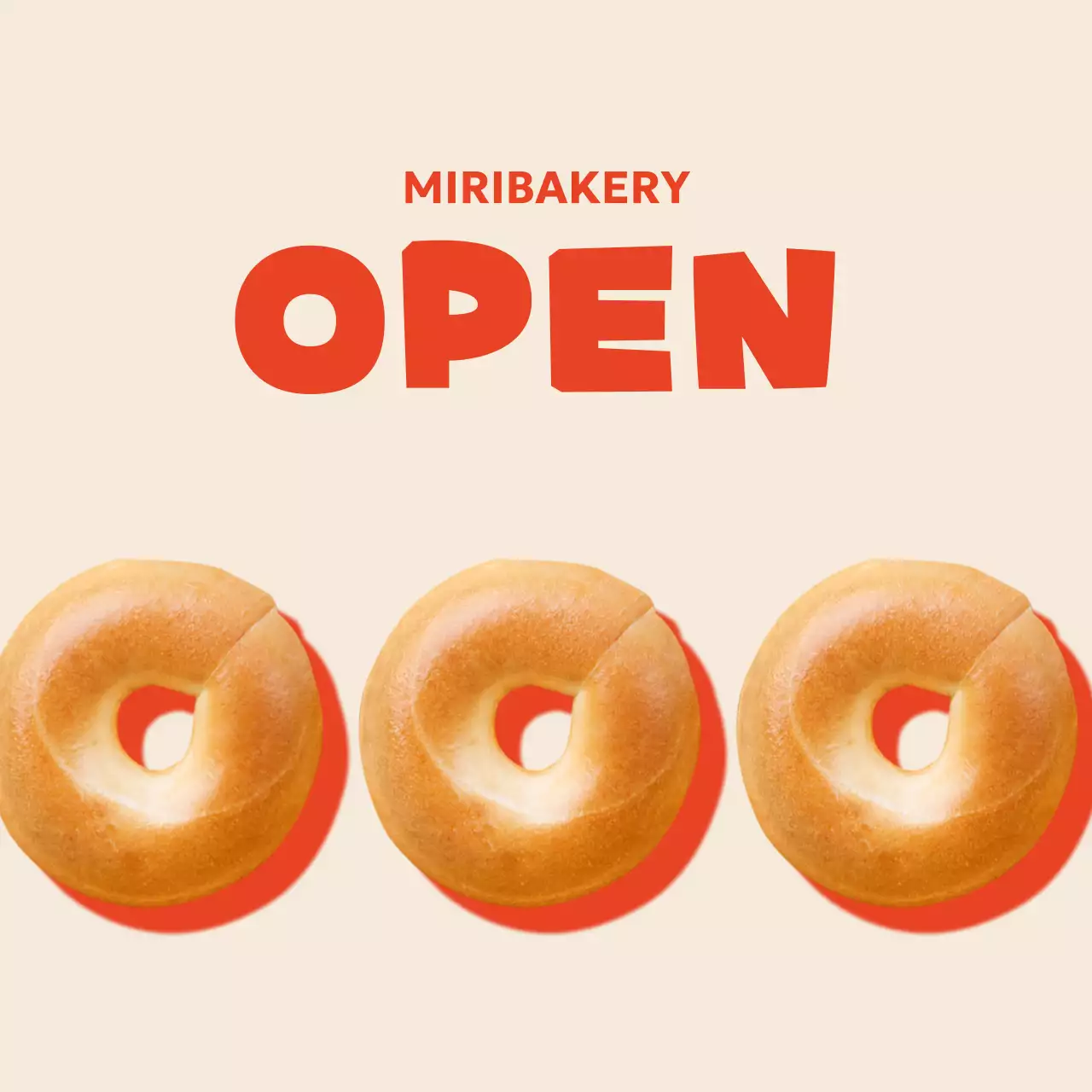 Beige Retro Bakkerij geopend