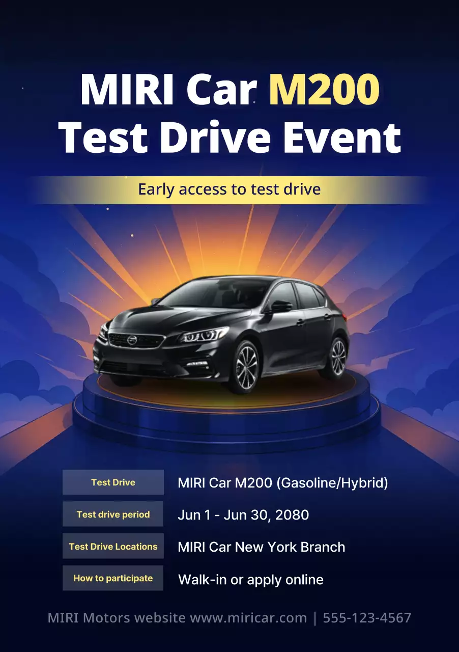 promosi mobil modern biru