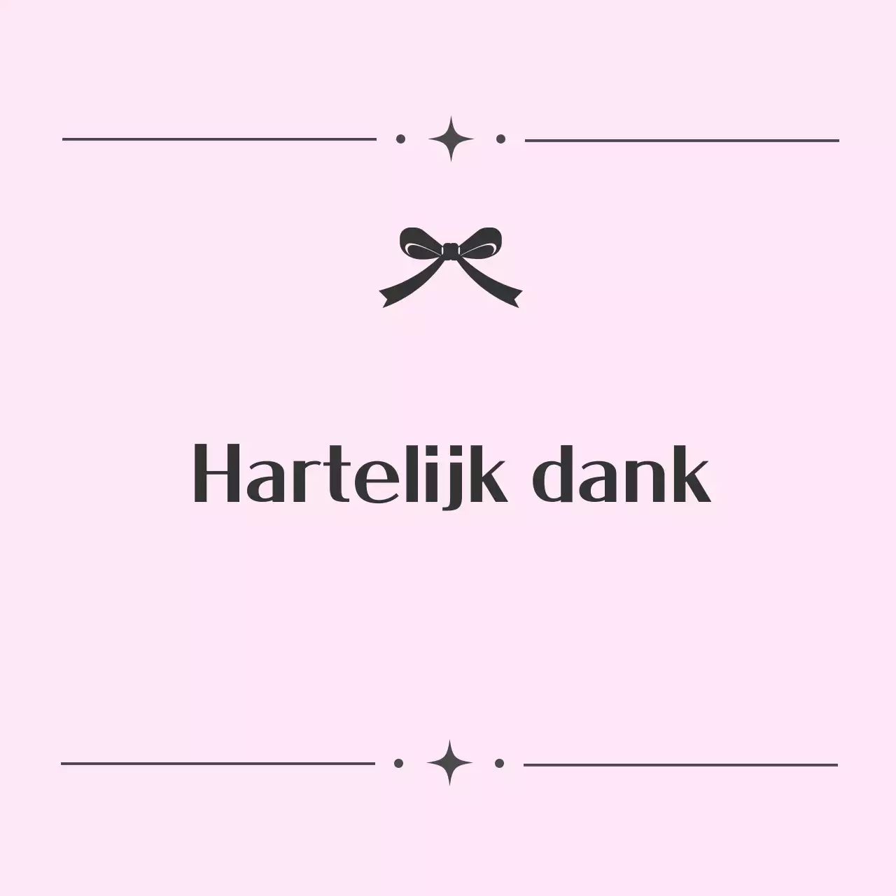 Roze eenvoudige bedankgroet