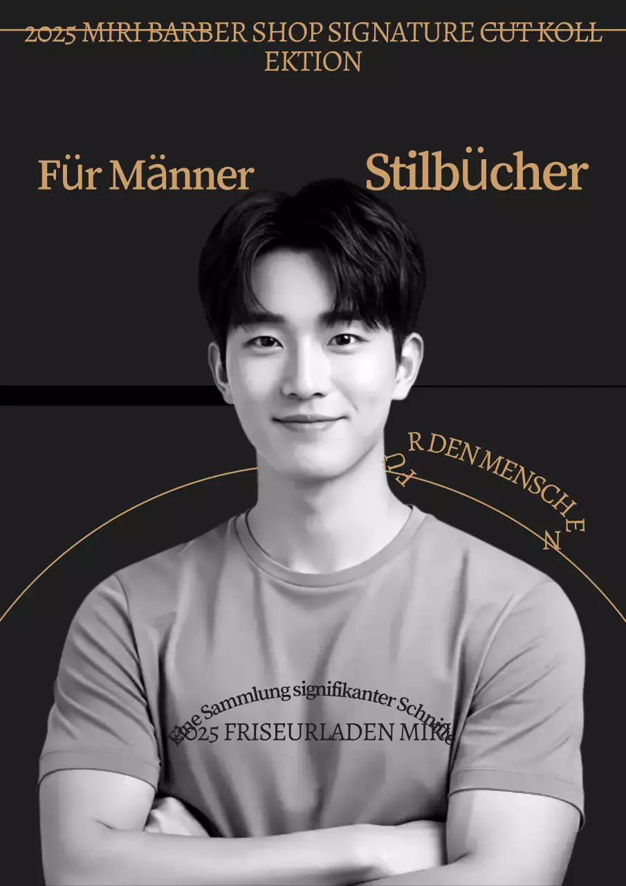 Schwarz-weiße Werbung für einfache Frisuren