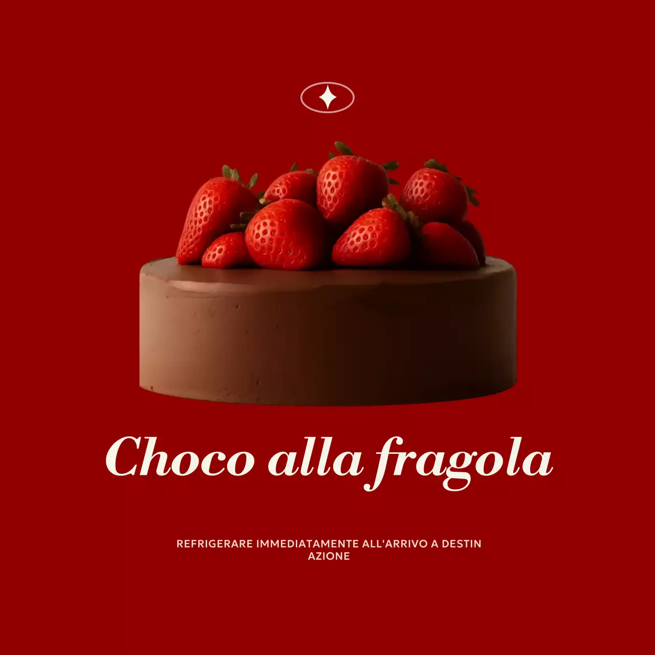 Pubblicità del dessert moderno rosso