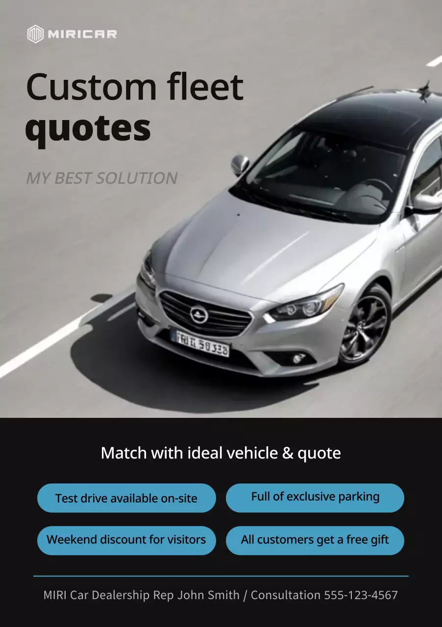 promosi mobil modern berwarna perak